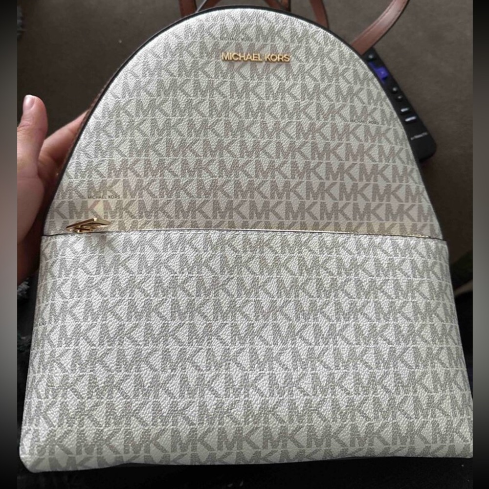 Michael Kors Beige Monogram Backpack